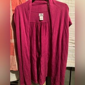 Pink Short Sleeve Top Shirt Sweater with Tie Worhington Woman 3X Cardigan
